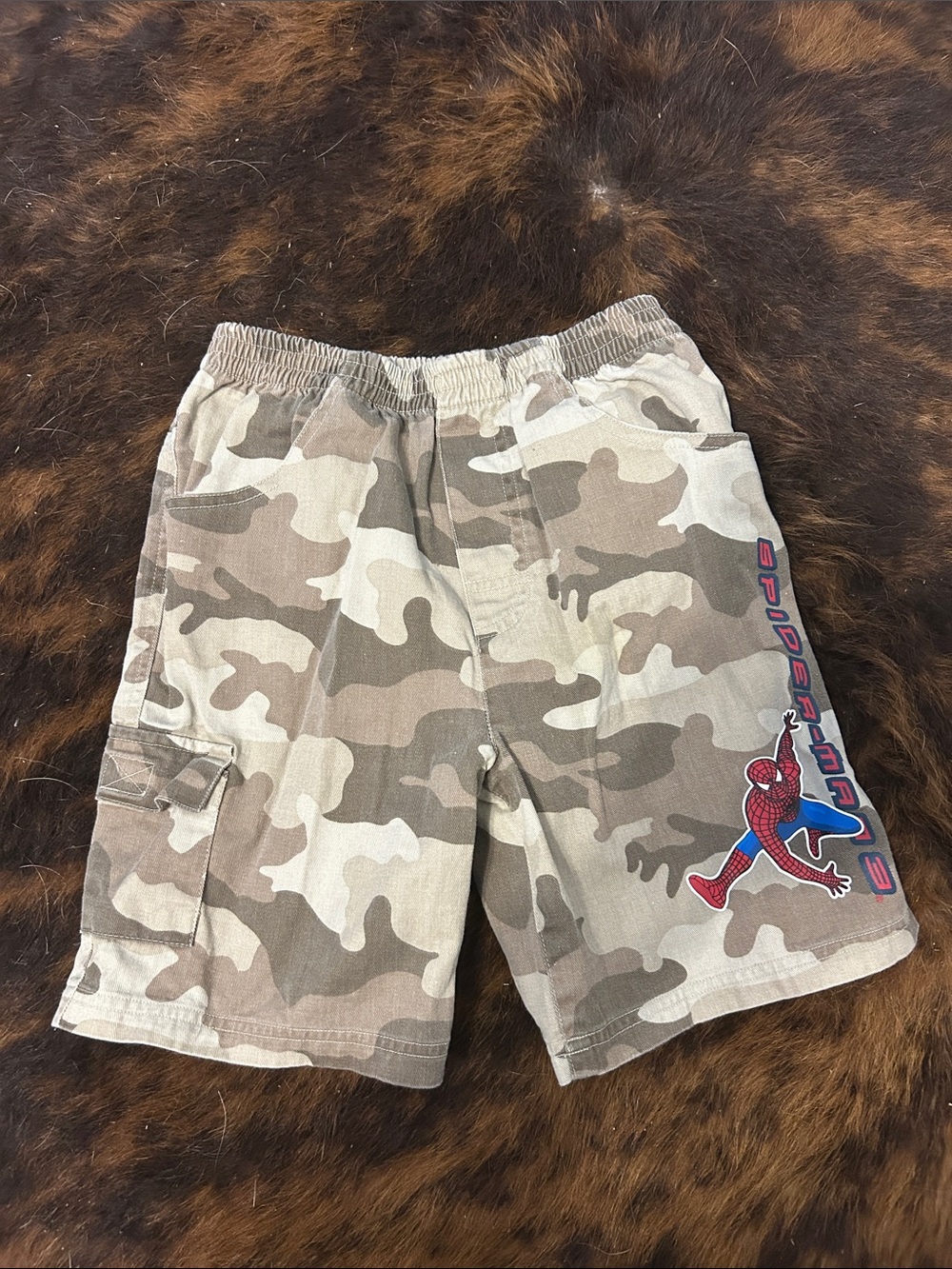 Spiderman Camouflage Cargo Shorts - Tan/Beige